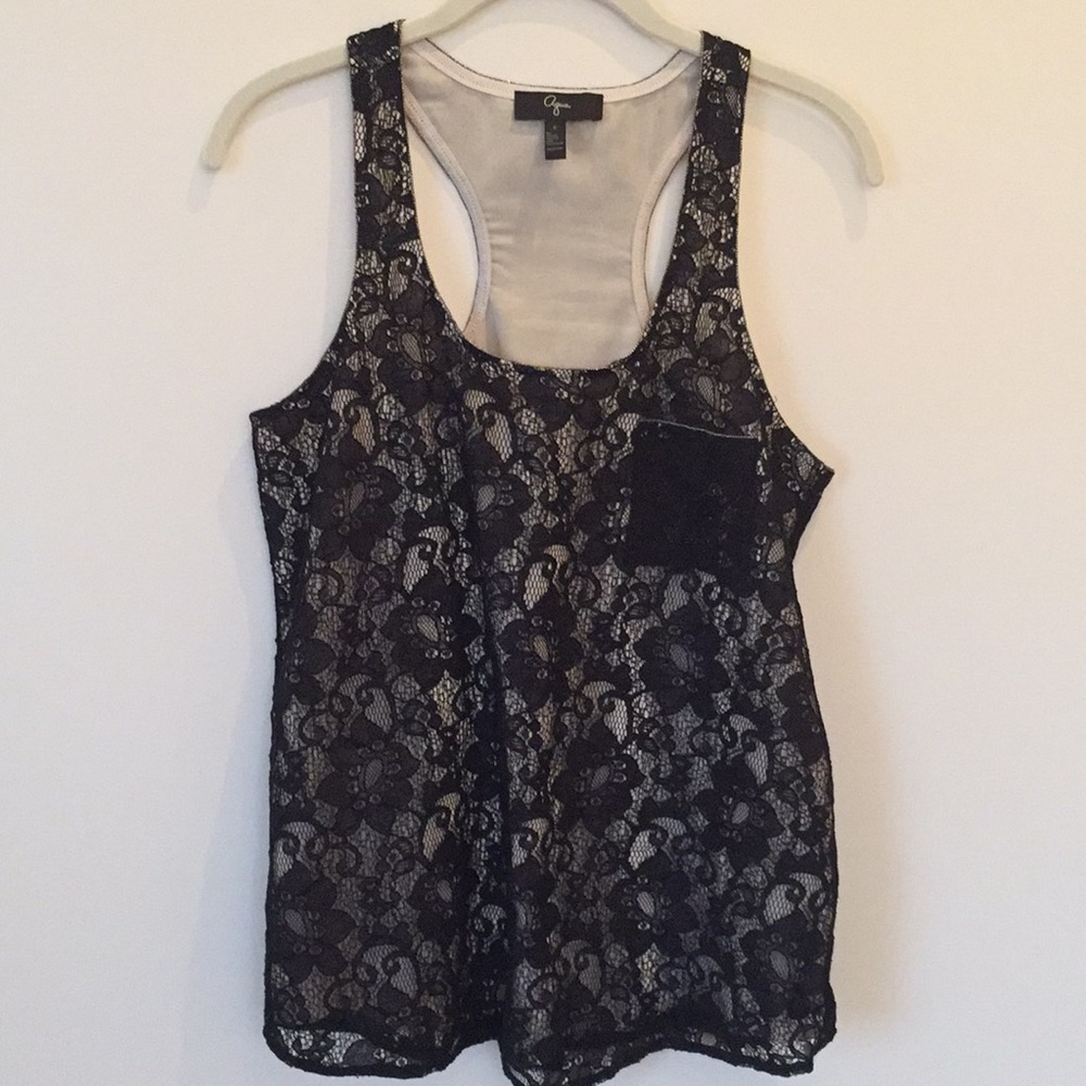 Aqua lace tank top blouse